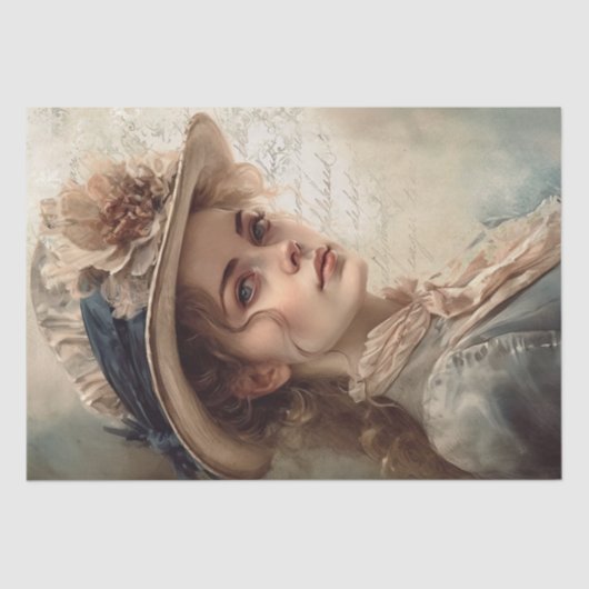 ビクトリアンヴィンテージレディポートレート 薄葉紙 (正面)