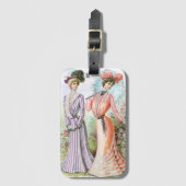 ビクトリアンヴィンテージレディースインガーデン荷物タグ ラゲッジタグ (正面縦)