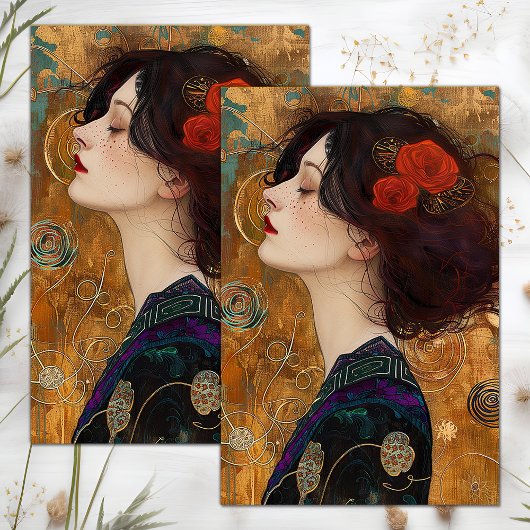 ビクトリアンヴィンテージレディーデコペティッシュペーパー 薄葉紙