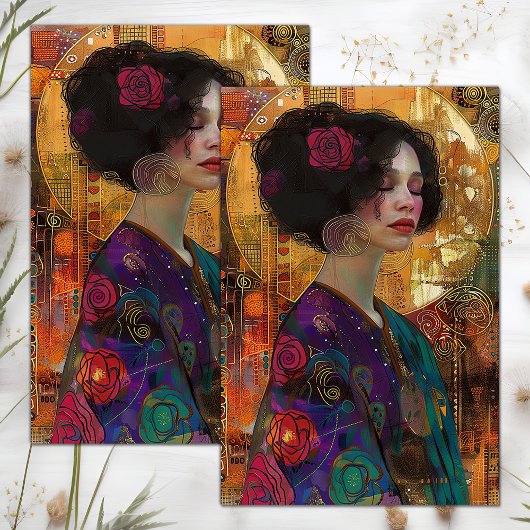 ビクトリアンヴィンテージレディーデコペティッシュペーパー 薄葉紙