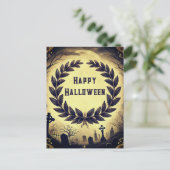 ビクトリアンヴィンテージローレルリースハローウィンパーティ ポストカード (スタンド正面)