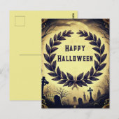 ビクトリアンヴィンテージローレルリースハローウィンパーティ ポストカード (正面/裏面)