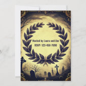 ビクトリアンヴィンテージローレルリースハローウィンパーティ 招待状 (裏面)