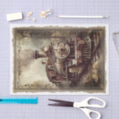 ビクトリアンヴィンテージ機関車デコペ 薄葉紙 (クラフト)