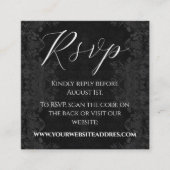 ビクトリアンヴィンテージ白黒QRコード結婚 エンクロージャーカード (正面)