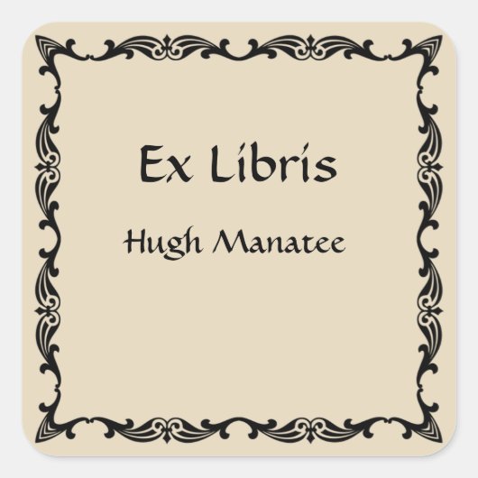 ビクトリアンヴィンテージ蔵書票 スクエアシール (正面)