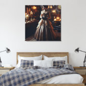 ビクトリアンヴィンテージ謎のエレガント女性 キャンバスプリント (インサイチュ (寝室))