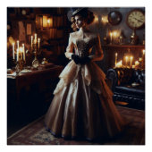 ビクトリアンヴィンテージ謎のエレガント女性 ポスター (正面)