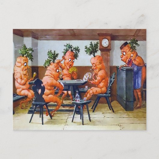 ビクトリアン人参カードゲーム葉書 ポストカード (正面)