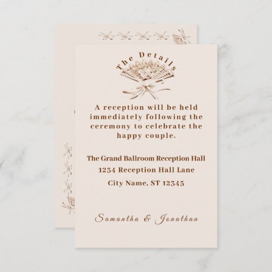 ビクトリアン伝統的結婚の エンクロージャーカード (正面/裏面)