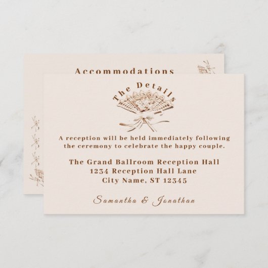 ビクトリアン伝統的結婚の エンクロージャーカード (正面/裏面)