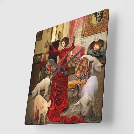 ビクトリアン円 スクエア壁時計 (傾斜)