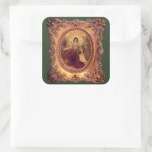 ビクトリアン写真エレガント金ゴールド群の女性 スクエアシール (バッグ)