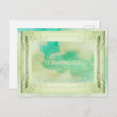 ビクトリアン写真フレーム空絵画雲ティール(緑がかった色) ポストカード (正面/裏面)