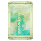 ビクトリアン写真枠スカイクラウドティール（緑がかった色）クリーム マグネット (縦)