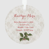 ビクトリアン初めてのクリスマスを祖父母として – 写真 オーナメント (裏面)