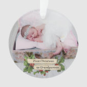 ビクトリアン初めてのクリスマスを祖父母として – 写真 オーナメント (正面)