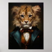ビクトリアン動物の肖像、ロイヤルベイビーライオン ヴィンテージ ポスター (正面)