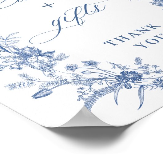 ビクトリアン埃の多い青いフランスの庭のカードとギフト ポスター (角)