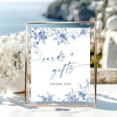 ビクトリアン埃の多い青いフランスの庭のカードとギフト ポスター