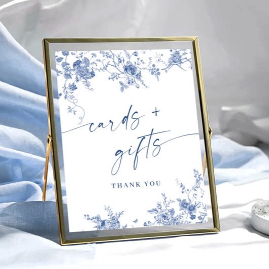 ビクトリアン埃の多い青いフランスの庭のカードとギフト ポスター