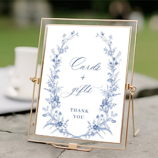 ビクトリアン埃の多い青いフランスの庭のカードとギフト ポスター