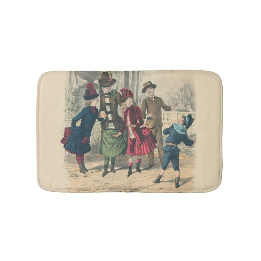 ビクトリアン子ドレス遊ヴィンテージアンティーク バスマット (正面)