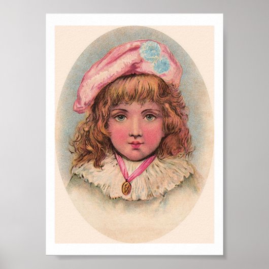 ビクトリアン子フランスのポートレートプリント ポスター (正面)