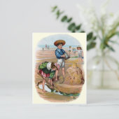 ビクトリアン子供が城を築く ポストカード (スタンド正面)