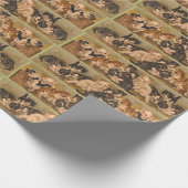 ビクトリアン子猫プリント ラッピングペーパー (角)