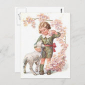 ビクトリアン子羊さくらんぼツリー ポストカード (正面/裏面)