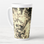 ビクトリアン孔雀フローラトイル模様金ゴールド板 カフェラテマグ (左アングル)