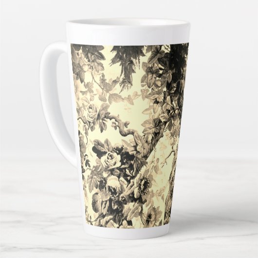 ビクトリアン孔雀フローラトイル模様金ゴールド板 カフェラテマグ (左アングル)