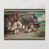 ビクトリアン復活祭のウサギ　カスタム　ヴィンテージ　クリスチャン シーズンポストカード (正面)