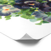 ビクトリアン復活祭の天使 紫のパンジー花 ポスター (角)