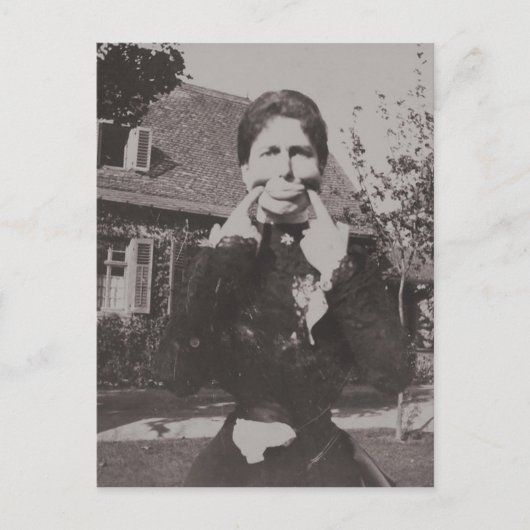 ビクトリアン恵良写間抜け真の女性が顔おもしろい ポストカード (正面)