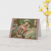 ビクトリアン新生児グリーティングカード カード (黄色い花)