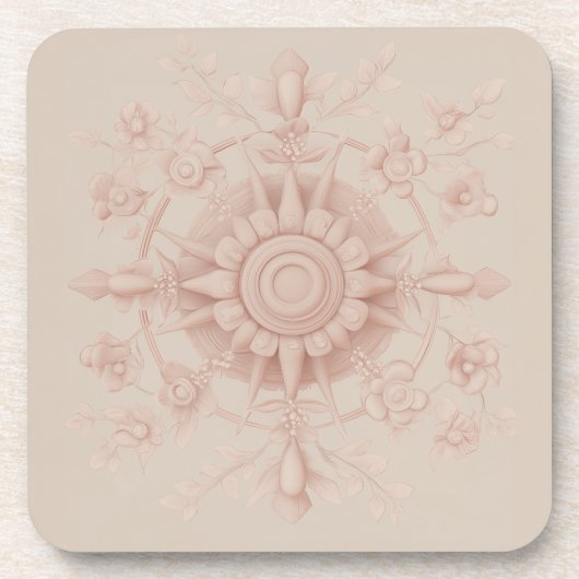 ビクトリアン春、ソフトグリーン コースター (正面)