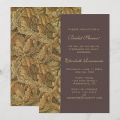 ビクトリアン時代のアンティークオータムリーフブライダルシャワー 招待状 (正面/裏面)