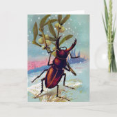 ビクトリアン時代のカブトムシのホリデーカード シーズンカード (正面)