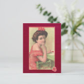 ビクトリアン時代の女性よ、あなたは私のバレンタインになってくれますか？ ポストカード (スタンド正面)