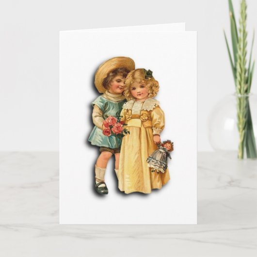 ビクトリアン時代の婚約または結婚の招待状 案内状 (正面)