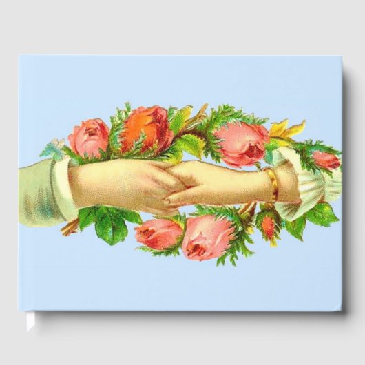 ビクトリアン時代の手のプリント ゲストブック (正面)