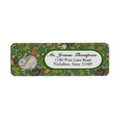 ビクトリアン時代の白うさぎがガーデンにいる ラベル (正面)