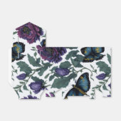 ビクトリアン時代の紫マジェンタ色の花と蝶 フェイバーボックス (折り畳みなし)