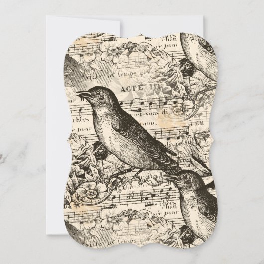 ビクトリアン時代の音楽鳥 招待状 (正面)