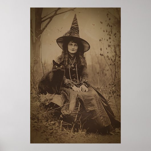 ビクトリアン時代の魔女　セピア・ポートレート　スタイル６ ポスター (正面)