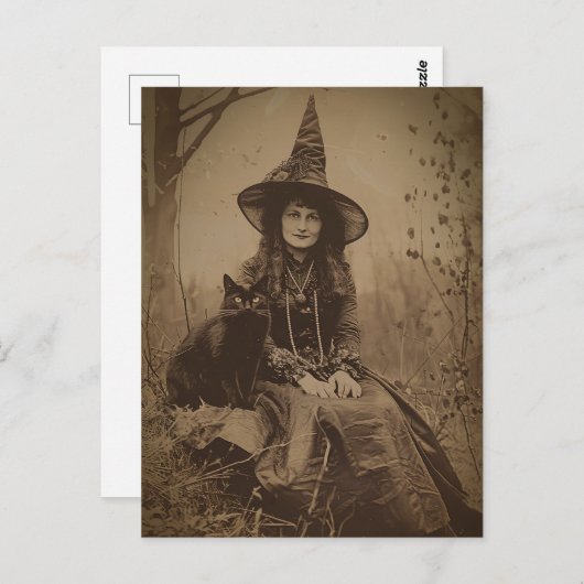 ビクトリアン時代の魔女　セピア・ポートレート　スタイル６ ポストカード (正面/裏面)