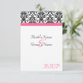 ビクトリアン暗い赤紫色結婚の対応する小さなRSVP 出欠カード (スタンド正面)