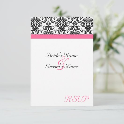 ビクトリアン暗い赤紫色結婚の対応する小さなRSVP 出欠カード (スタンド正面)